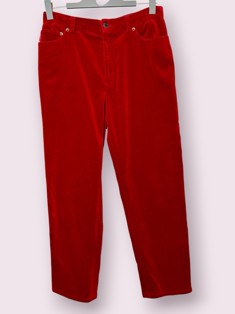 Vintage Lauren Jeans Co Ralph Lauren Red Velvet Straight Leg Pants 12 Petite